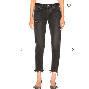 MOUSSY VINTAGE Kelley Tapered Distressed Ankle Midrise Jeans Button Fly Size 28